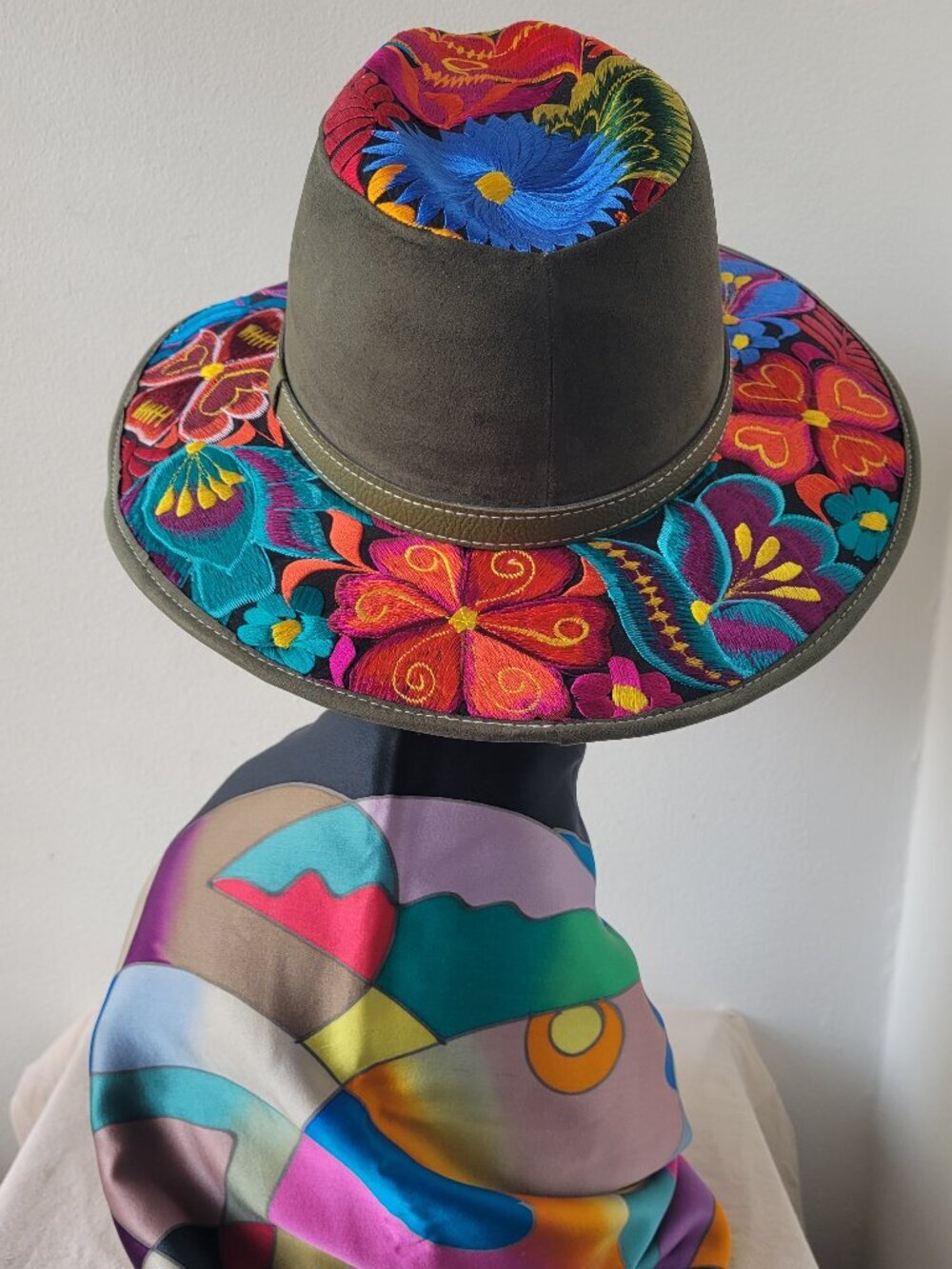 NEW | Handcrafted Guatemalan Artisan Hat | Statement Fedora | Olive Green